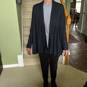 My Tribe leather swing coat